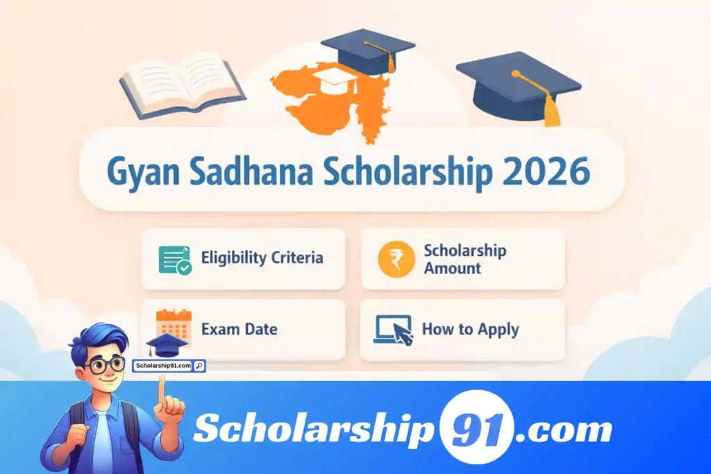 Get complete details of Gyan Sadhana Scholarship 2026 including eligibility, scholarship amount, exam date, registration process, required documents, and how to apply online in Gujarat.